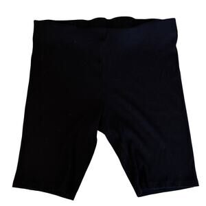 H&M Ribbed Biker Shorts Black High Rise Stretch Womens Size XL